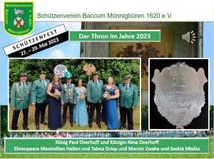 Schützenfest 2023, SV Baccum-Münnigbüren | Thron