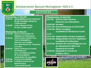 	Schützenfest 2023, SV Baccum-Münnigbüren | Festablauf