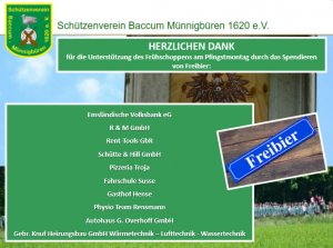	Schützenfest 2023, SV Baccum-Münnigbüren | Sponsoren 